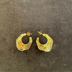 Vintage Open Hoop Filigree Earrings
